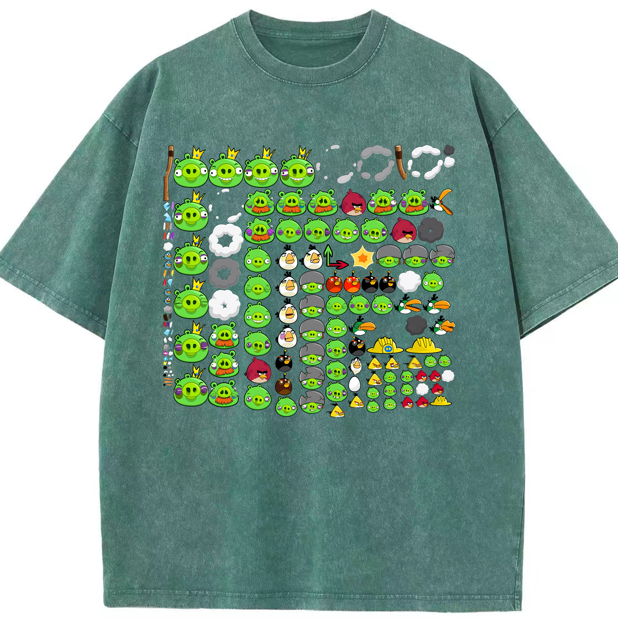 （画像用） Angry Birds アングリーバード 綿100% ヴィンテージ風 半袖Tシャツ（フロントプリント）